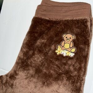 Fluffy Joggers with teddy bear design